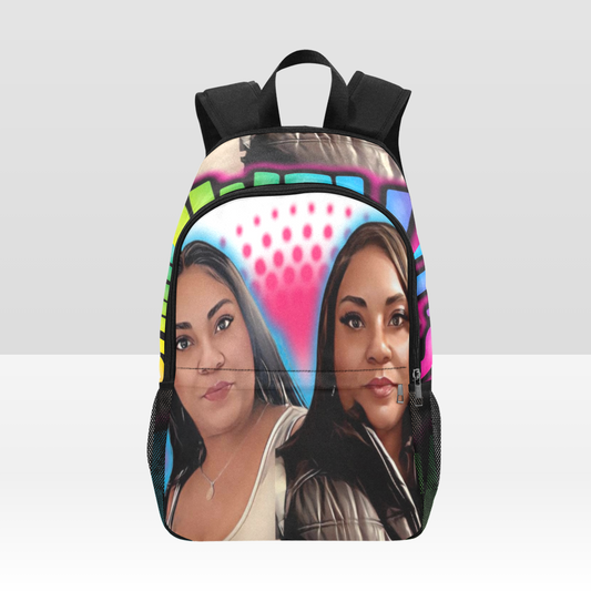 Fabric Backpack with Side Mesh Pockets